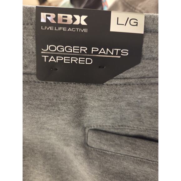 New RBX Mens L Tapered Zip Jogger Sweat Pants Wicking Quick Dry Gray 302114 - Picture 3 of 11